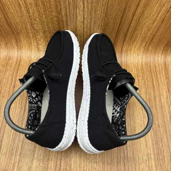 Hey Dude Wendy Basic Black Odyssey Women Size 8 Black Excellent Slip On Loafers - Picture 5 of 8